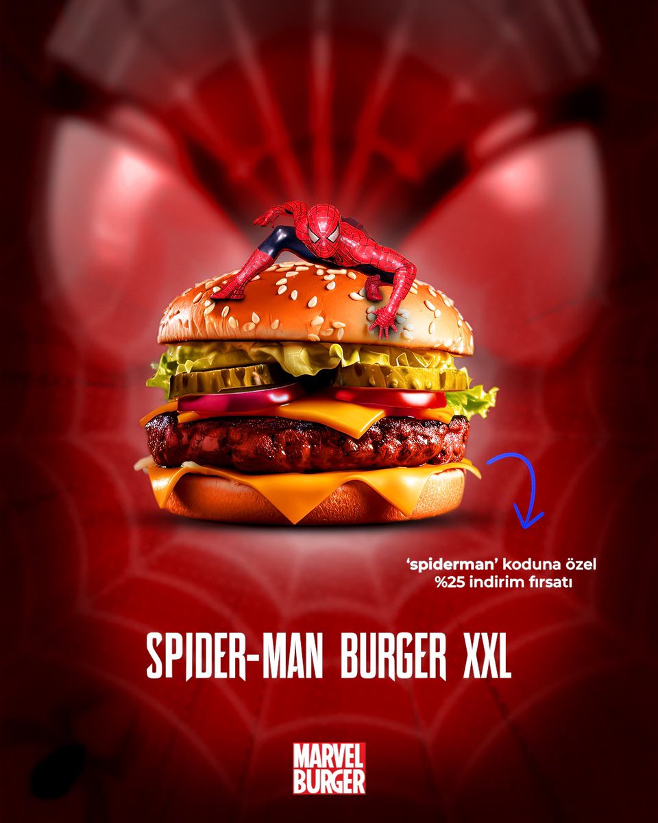 Daha önce Marvel Burger’de Spider-Man XXL yemiş miydiniz? 🕷️🕸️

Bence yemediniz çünkü ben uydurdum. 😆 Olsaydı fena olmazdı değil mi? 🤔

#marvel #marvelcomics #marveluniverse #marvelstudios #marvelburger #burger #spiderman