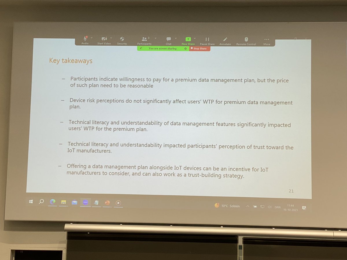EuroUsec's tweet photo. Many thanks to all presenters in the first session of #EuroUSEC2023 today 👏 Well done! We had great talks ranging from #femtech to #eproctoring software, blame attribution after a #securitybreach, concerns about #DNA testing, and #IoT data sensitivity. https://t.co/XlKTuG9Rbc