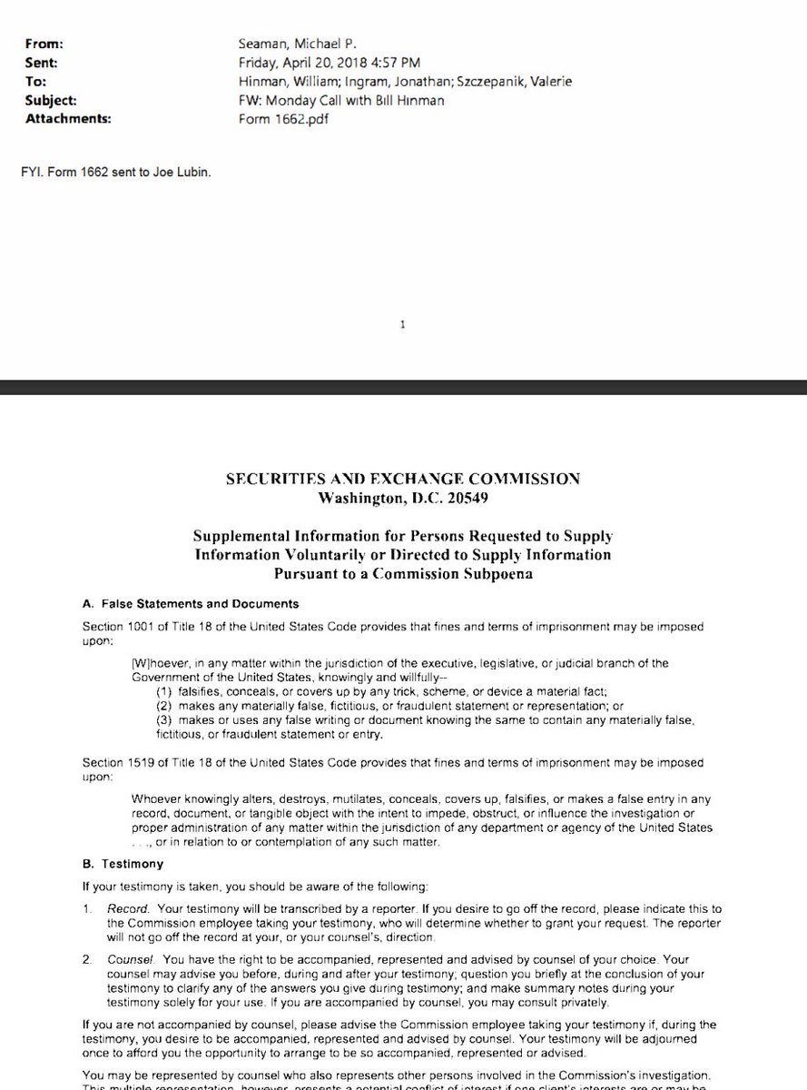 Leerzeit's tweet photo. Lubin had to sign a form, that he was telling the truth to Hinman! I am pretty sure Lubin didn't tell Hinman that he disguised all major investors in Ethereum so no one is scared (We have this on video).  @JohnEDeaton1 @StevenNerayoff @EMPOWR_us  @JsnFostr https://t.co/yxgRwL1w8U