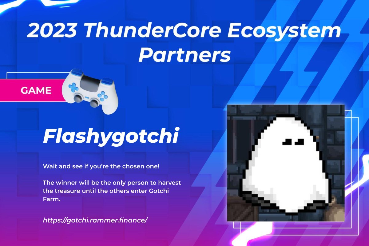 ThunderCoreLab's tweet photo. 🌩 Excited to introduce #ThunderCore's partners in:
🎮 #Game: @FlashBoys_fi
Join #Flashygotchi, our spirited ghost, on a treasure hunt! 🌌 Bargain with squirrels, hoard those acorns, and maybe, just maybe, discover riches beyond belief!
Ready for a spooky thrill?
👉https://t.co/VlJNfFRlMV
#ThunderCoreExpo2023 🌐