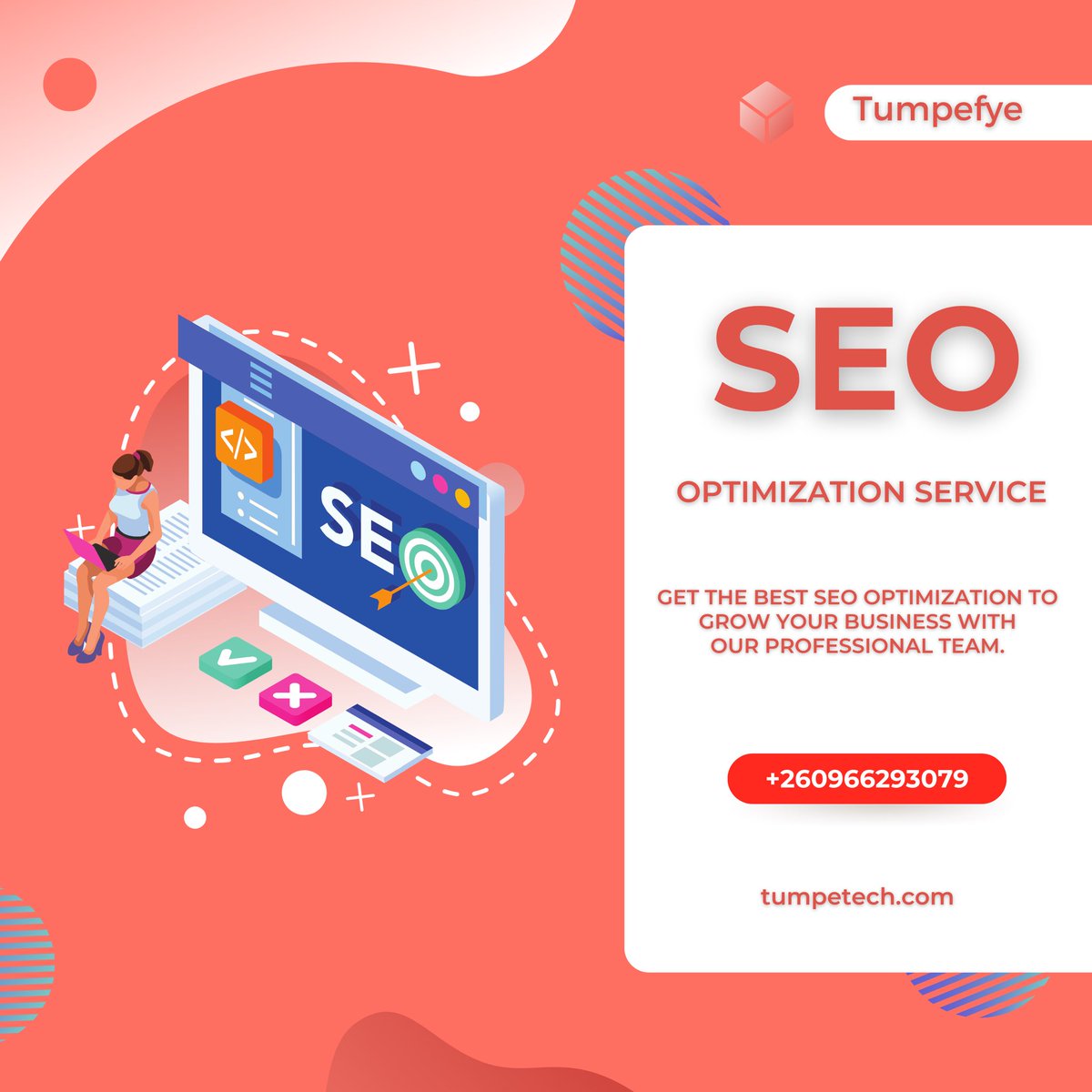 TumpeTech's tweet photo. Boost your online presence with our top-tier SEO skills! Let's optimize your site and get you climbing those search rankings. Reach out for SEO success that makes you say, 'Wow!' #SEOPro https://t.co/12S5etWDIV