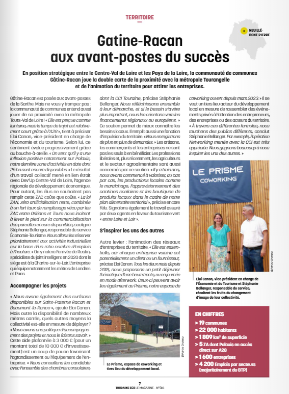 📰REVUE DE PRESSE

Dans le dernier magazine Touraine Eco de la @ccitouraine 🔎 focus sur l’attractivité territoriale de la @ccgatineracan, et notamment sur son nouvel espace de coworking Le Prisme

Lire ici 👉 touraine.cci.fr/touraine-eco-o…