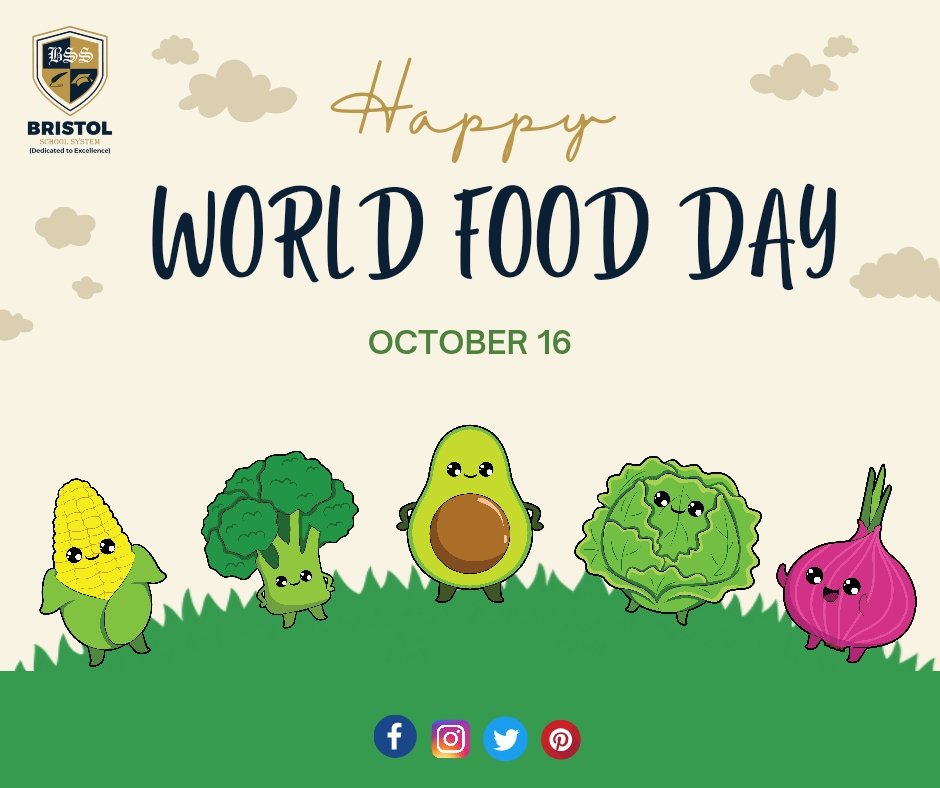SystemBristol's tweet photo. 𝐇𝐀𝐏𝐏𝐘 𝐖𝐎𝐑𝐋𝐃 𝐅𝐎𝐎𝐃 𝐃𝐀𝐘 !

World Food Day is celebrated annually on 16 October to promote global awareness and action for those who suffer from hunger and to highlight the need to ensure healthy diets .

#bristolschoolsystem #AdmissionsOpen #BSS2023 #worldfoodday https://t.co/N2McEpQJRo