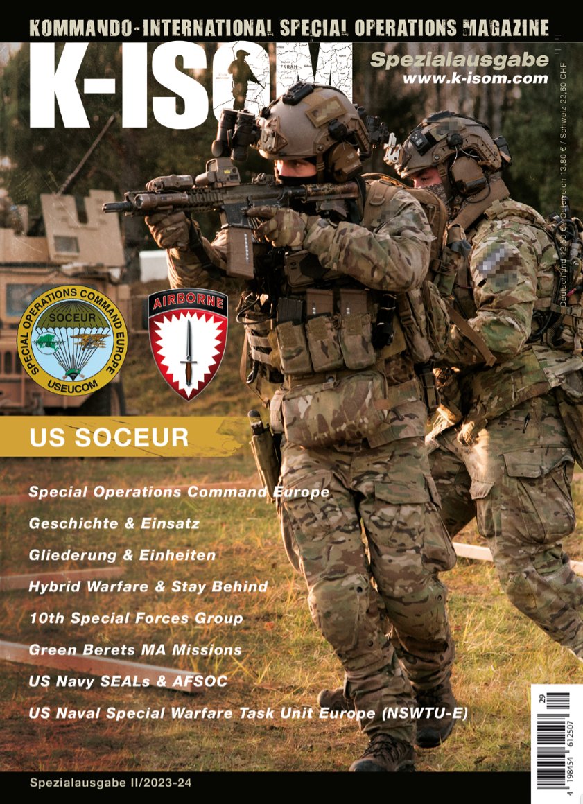 Am 27. Oktober erscheint die neue K-ISOM Spezialausgabe II/2023 mit dem Titel 'US Special Operations Command Europe'. 
Aufgrund limitierter Auflage direkt beim Verlag bestellen: bestellung@k-isom.com
K-ISOM.com
#SOCEUR #10thSFG #GreenBerets #SpecialForces #SOF #SEALs