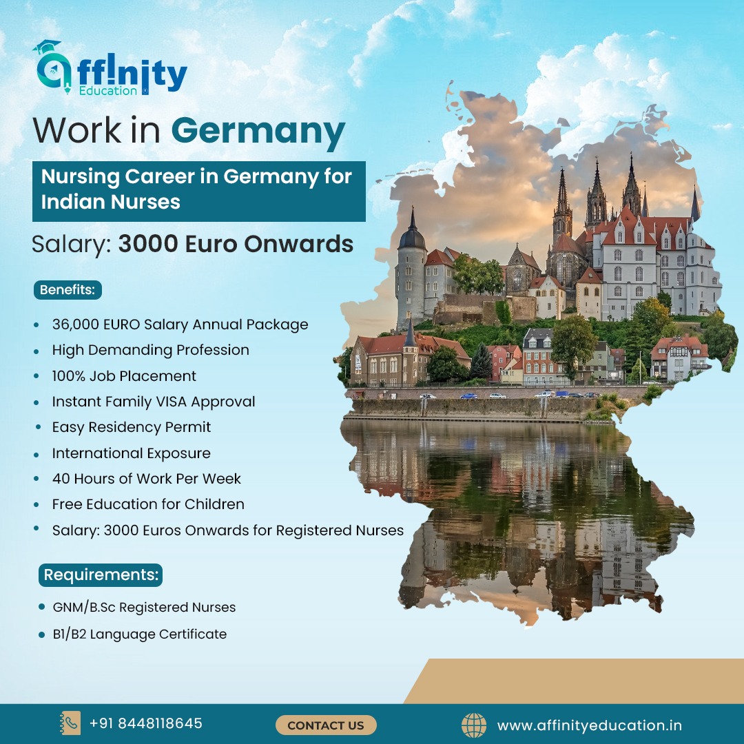 🏥🌍 Calling all Indian Nurses! 👩‍⚕️ Explore a rewarding nursing career in Germany  with lucrative salary packages.

👨‍⚕️ #NursingInGermany #NurseLife #IndianNurses #HealthcareAbroad #WorkInGermany #NurseAbroad #CareerGrowth #InternationalNursing #DreamJob #NursingCommunity