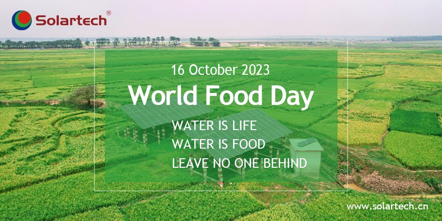 Easy to waste food, but hard to produce food. Over the past 20 years, Solartech solar pumping system have been applied in more than 130 countries and regions, helping about 70 million people access clean drinking water, reliable irrigation, and basic food security. #wordfoodday