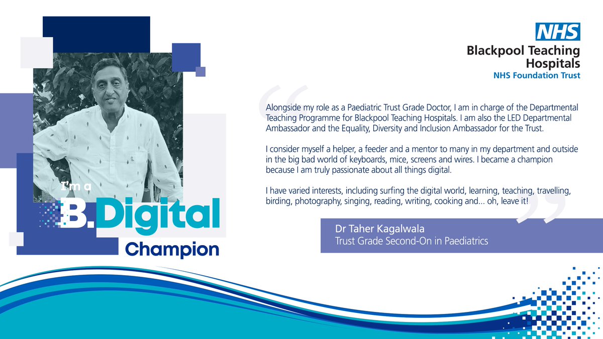 It's #MeetTheChampionsMonday 🏆 

Today we're introducing Dr. Taher Kagalwala, Trust Grade Second-On in Paediatrics. He joined our #DigitalChampions network to help and mentor his colleagues 🚀