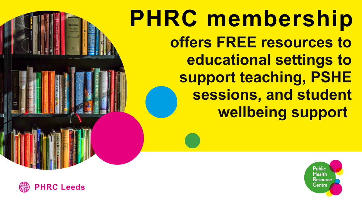 PHRC Membership offers FREE resources to educational settings to support teaching PHSE sessions, and student wellbeing support