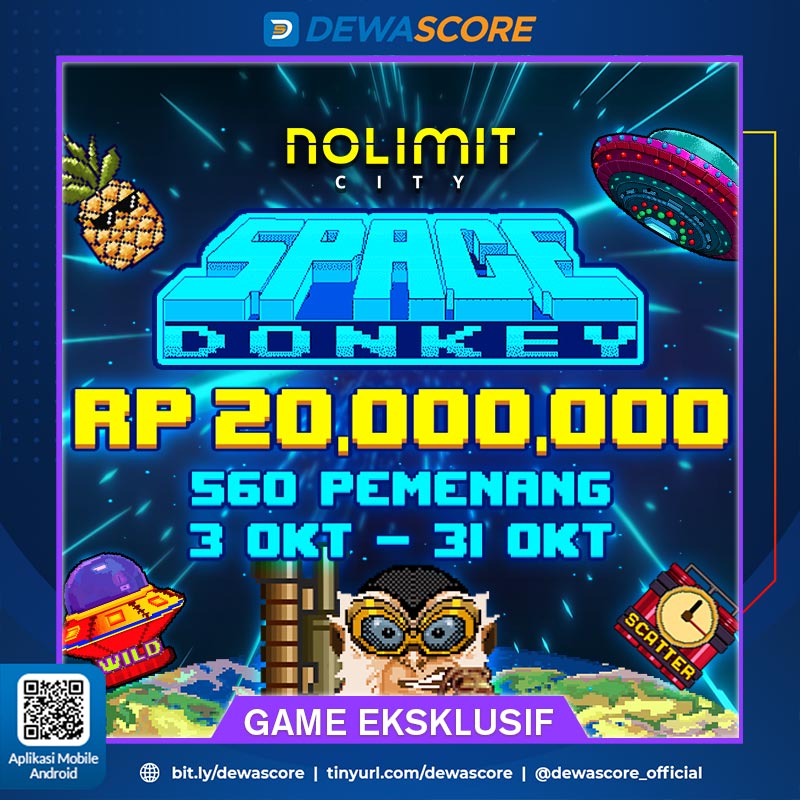 ofc_dewascore's tweet photo. Mari bersama-sama merasakan sensasi kemenangan besar yang akan mengubah hidup Anda! 🚀💰 Bergabunglah bersama DEWASCORE dan mainkan NoLimitCity: Space Donkey. Menangkan hadiah Rp 20,000,000 untuk 560 pemenang selama Periode 03 - 31 Oktober 2023 https://t.co/rnM5AT3PeB