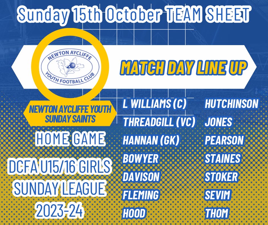 AycliffeAngels's tweet photo. U15/16 Girls Sunday Saints https://t.co/fmJxvKqJbE