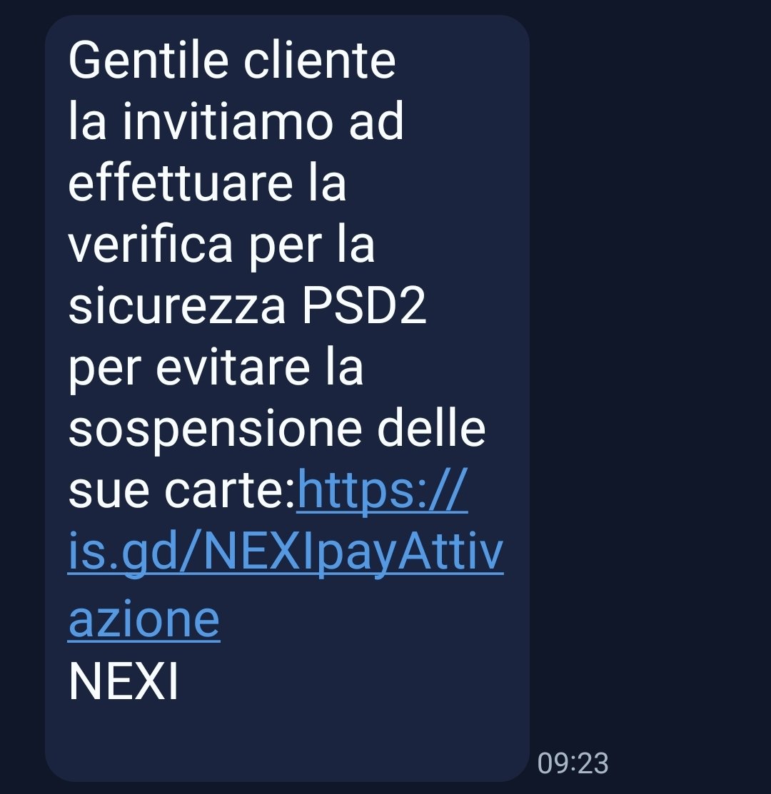 mxsk1's tweet photo. @nexipayments con questo SMS ricevuto da voi ci sono caduto. 
Per fortuna ho notato il nome del website (VEDI FOTO 2) e cambiato password al volo... 
Mi sbaglio?
Segnalo per vostra e generale conoscenza. https://t.co/uj4feQnj6E