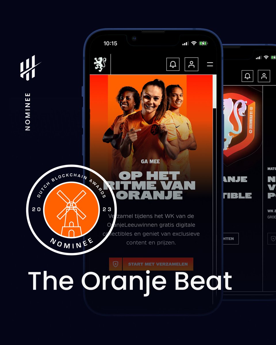 NOMINEE! Samen met de KNVB zijn we in de race voor een Dutch Blockchain Award. Het web3 platform ‘The Oranje Beat’ dat we afgelopen zomer tijdens FIFA Women's World Cup 2023 lanceerden is genomineerd in de categorie Technology Implementation. 🦁