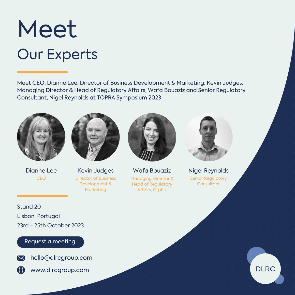 dlrcgroup's tweet image. The countdown to the @TOPRA Symposium 2023 has begun, and #DLRC is excited to be exhibiting at this year's #event. Arrange a meeting in advance to ensure you don't miss our experts, by emailing us at hello@dlrcgroup.com 

dlrcgroup.com

#TOPRA #RegAffairs #pharma