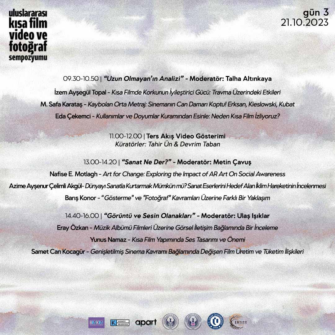 apartsempozyum's tweet photo. Sempozyum haftasındayız. İşte 19-21 Ekim 2023 tarihlerinde apart Sanat Derneği olarak gerçekleştireceğimiz "Uluslararası Kısa Film, Video ve Fotoğraf Sempozyumu"nun programı. https://t.co/GKopSrF32w