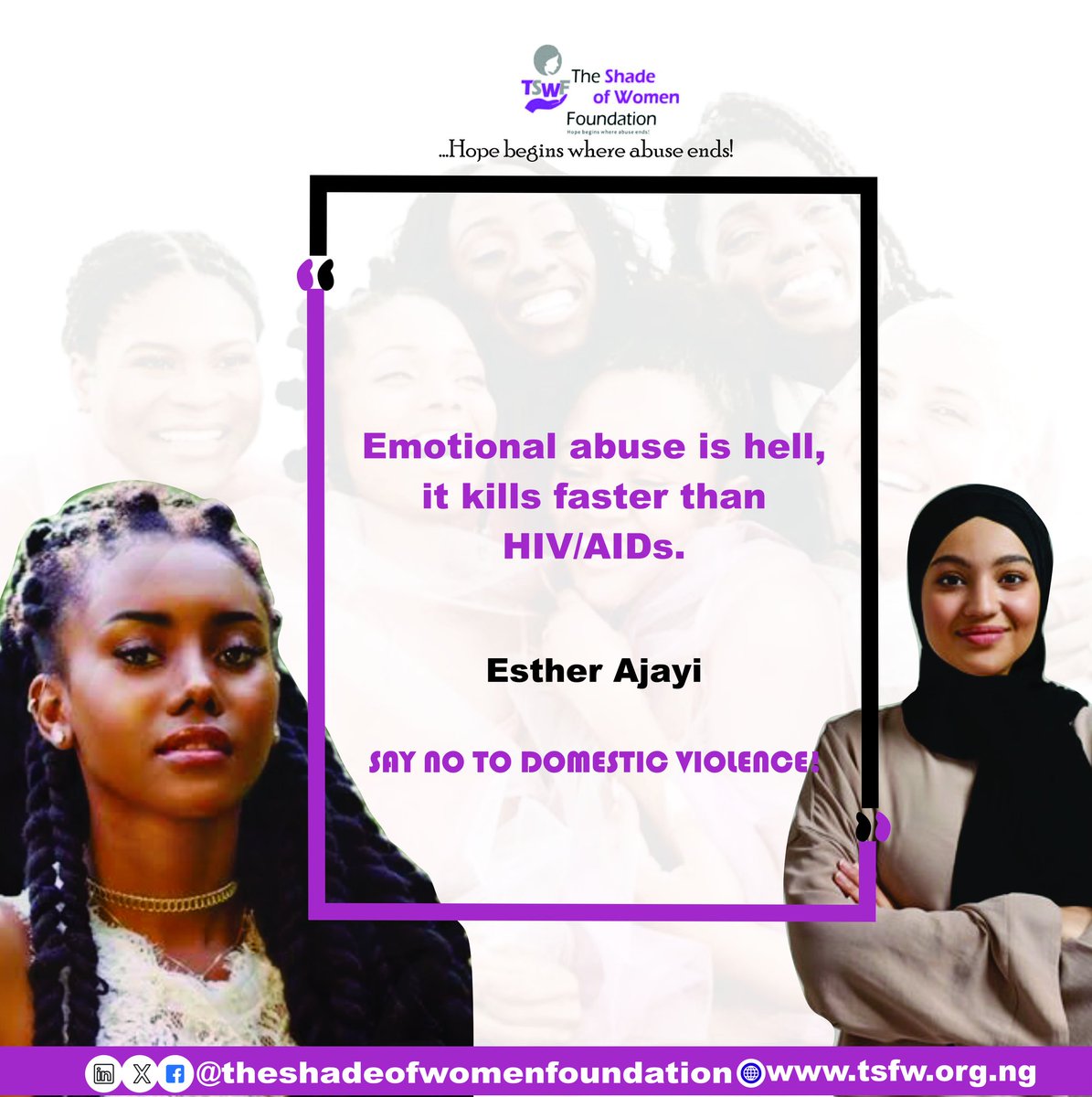 'Emotional abuse is hell,it kills faster than HIV/AIDs' #DomesticViolenceAwarenessMonth #DomesticAbuse