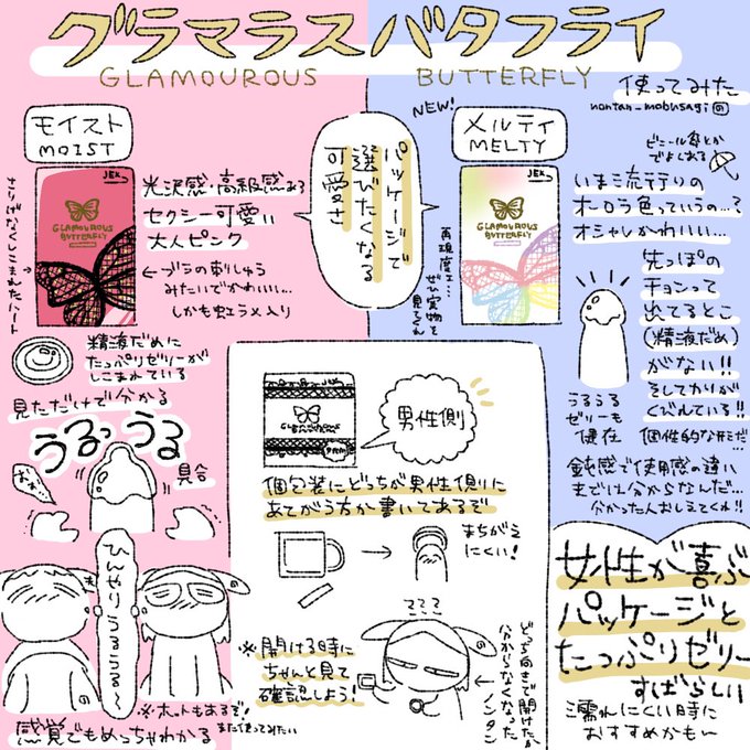 【実録】女性のためのコンドーム、グラマラスバタフライ( @GLAMOUROUS_JEX )を使ってみた!🦋たっぷりゼリーのうるうる具合がすごいぞ!(※非公式趣味レビューです) 