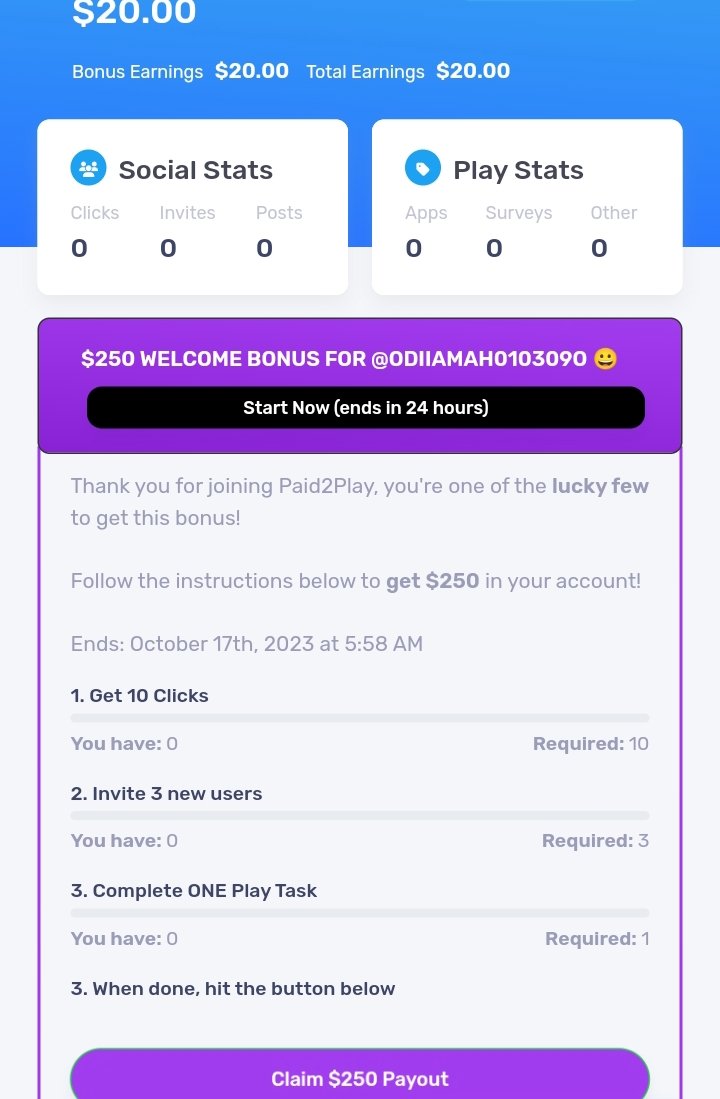 What's this all about Blessing CEO any ways

paid2play.co/share/odiiamah…

1. Copy and begin share your link

2. Get your first Click

3. Get your first Invite

4. Get your first Play Task

5. Screenshot a Share Photo

6. Submit a social media Post

7. Cashout
$tip #National Assembly