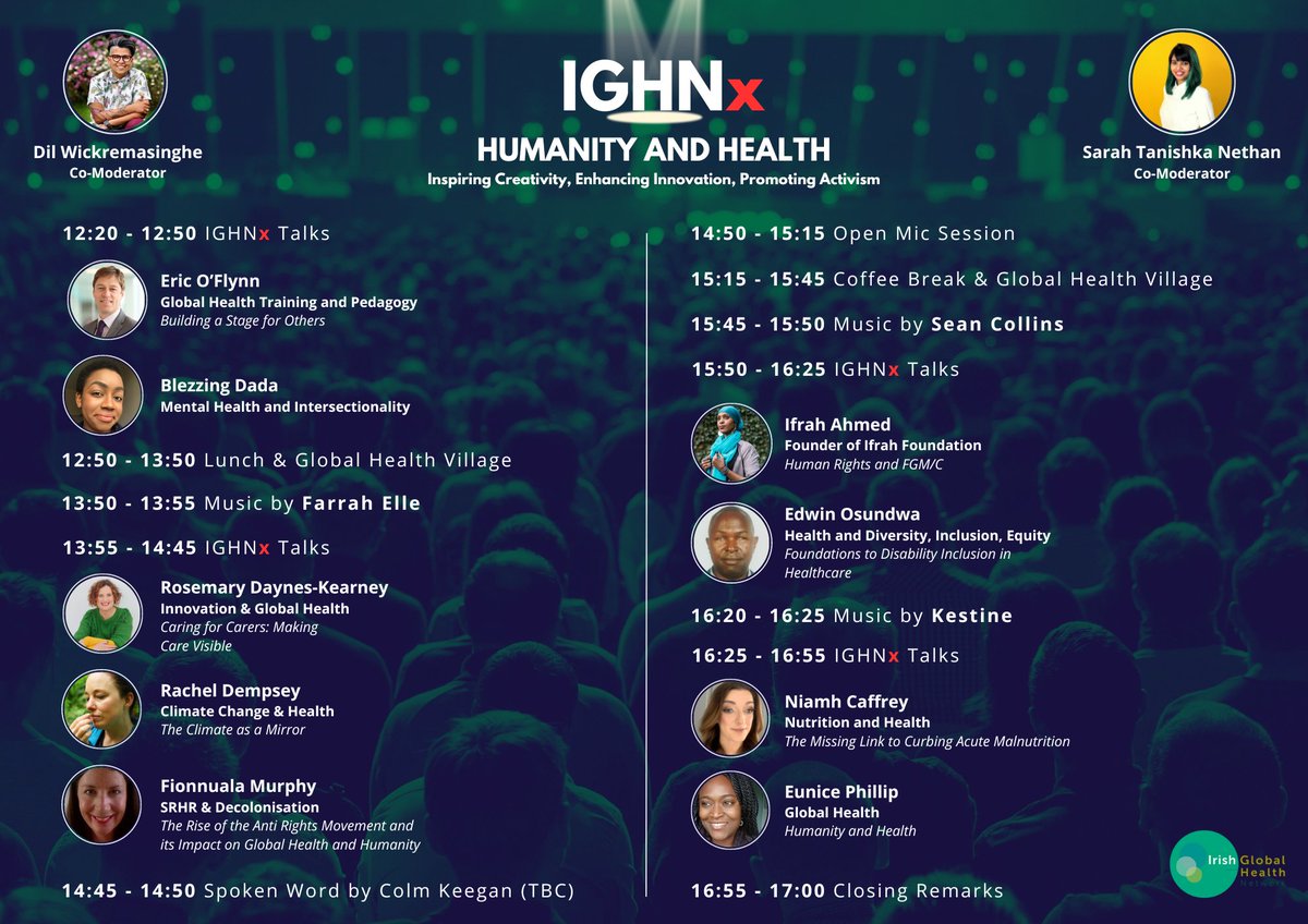 ✨ It's here! ✨

We are delighted to release the full line-up and agenda for IGHNx: Humanity and Health

Trust us, you don't want to miss this!

Tickets are selling fast, so get yours now globalhealth.ie/ighnx/