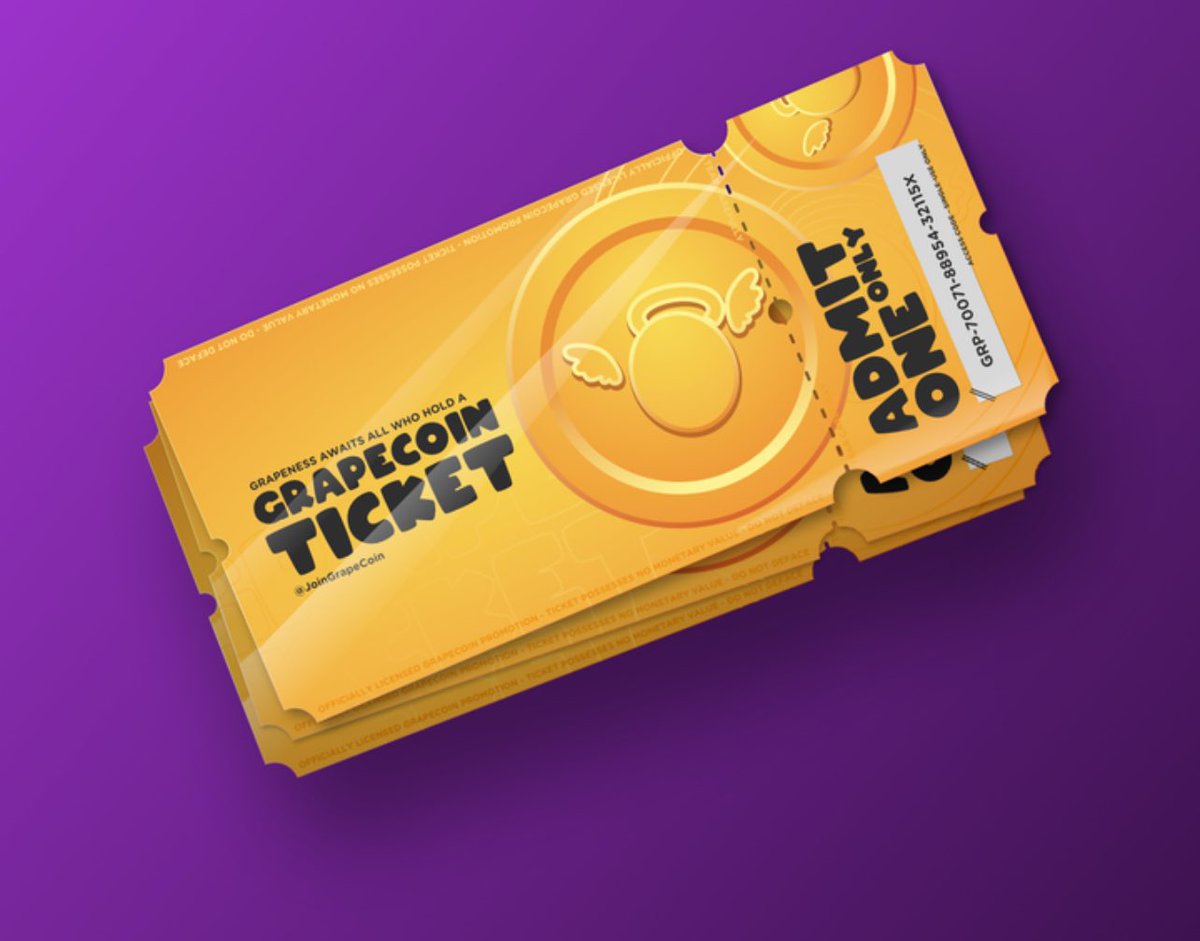 GIVEAWAY ALERT 

I've got 3 Golden Tickets for the $GRAPE pre-sale up for grabs! (1 per winner) 

To enter: 
 Follow me 
 Retweet this 
 Tag 2 friends below

Dive into the 
<a href="/JoinGrapes/">The GRAPES</a>
 revolution! 

Ends Thursday 5:00 PM ET