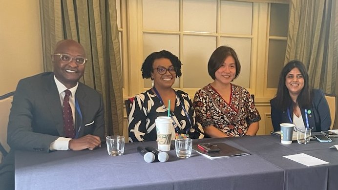 Funding, curriculum and tracking impact: Dr. Michael Adams @TexasSouthern, Dr. Nina Harris of @UMDPublicPolicy, me @CAASIPitt and Trupti @GSPIA on the challenges of running experiential learning programs. #NASPAA2023
