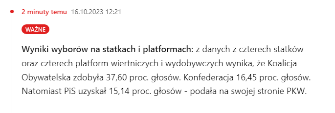kitkej1's tweet photo. Konfederacja jest 3 siłą przynajmniej na statkach i platformach wiertniczych. Na ich miejscu każdemu Polakowi kupiłbym własny statek #Wybory2023 #PKW #Konfederacja https://t.co/5qhKcNGGm4