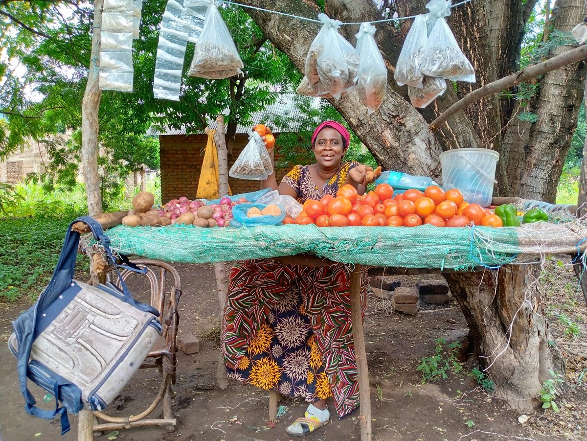 HandinHandTZ's tweet photo. Meet Asha Gema, a member of HIHEA's Twiga self-help group in Magara village in the Manyara Region. Since her husband divorced her, Now she has lived with her three children's. Having received #HiHEA entrepreneurship training and started a vegetable business. #enterpriserising https://t.co/LzXgKJs0Om