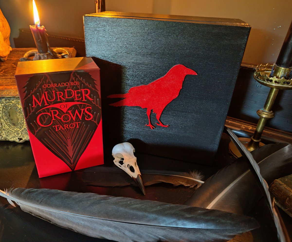 WickedVintageUK's tweet image. RARE LIMITED EDITION! #murderofcrowstarot deck in superb presentation box, copy no. 765 out of just 2999! Listing today... #crowtarot #murderofcrows #raretarot #limitededitiontarot #crowskull
