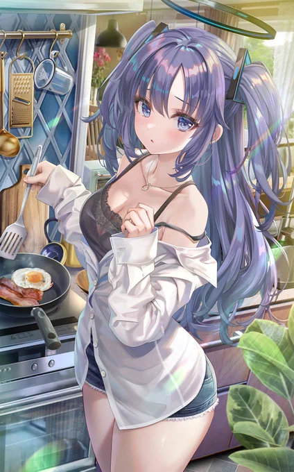 朝食作りに挑戦するユウカちゃん#ブルアカ 