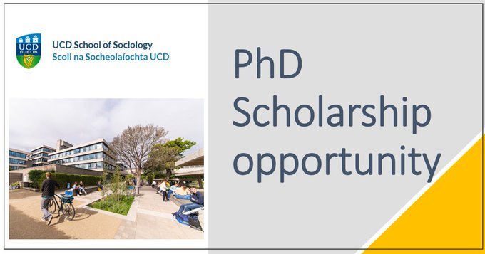 favourfredy's tweet photo. UCD School of Sociology, PhD scholarship opportunity, fully funded. More here: https://t.co/WfCTpmbhjR
#PhD #PhDscholarship #UCD https://t.co/uvgnJPSE6i