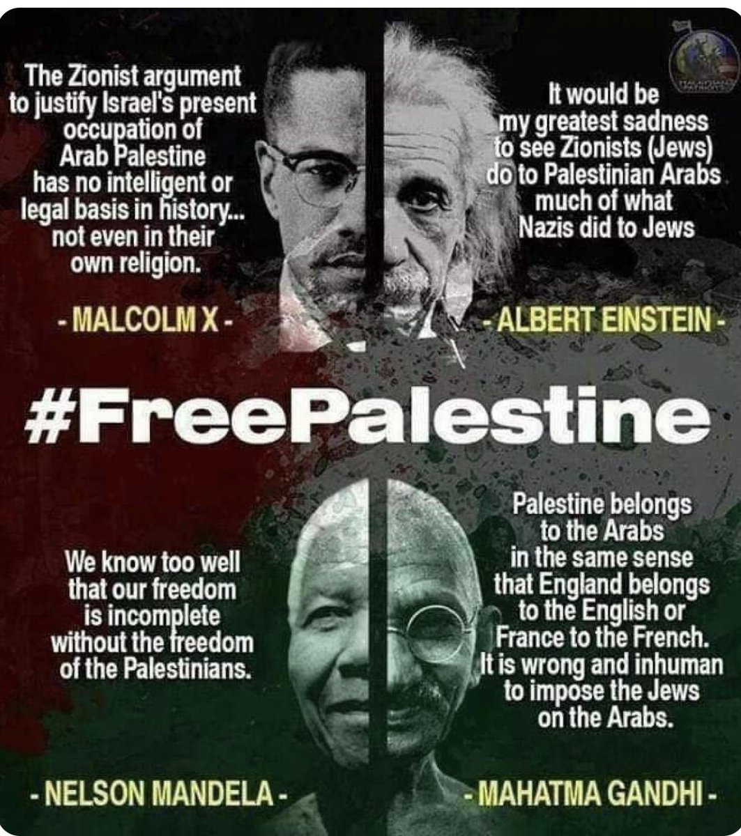 "It would be my greatest sadness to see Zionists (Jews) to do Palestinian Arabs much of what Nazis did to Jews."
~Albert Einstein