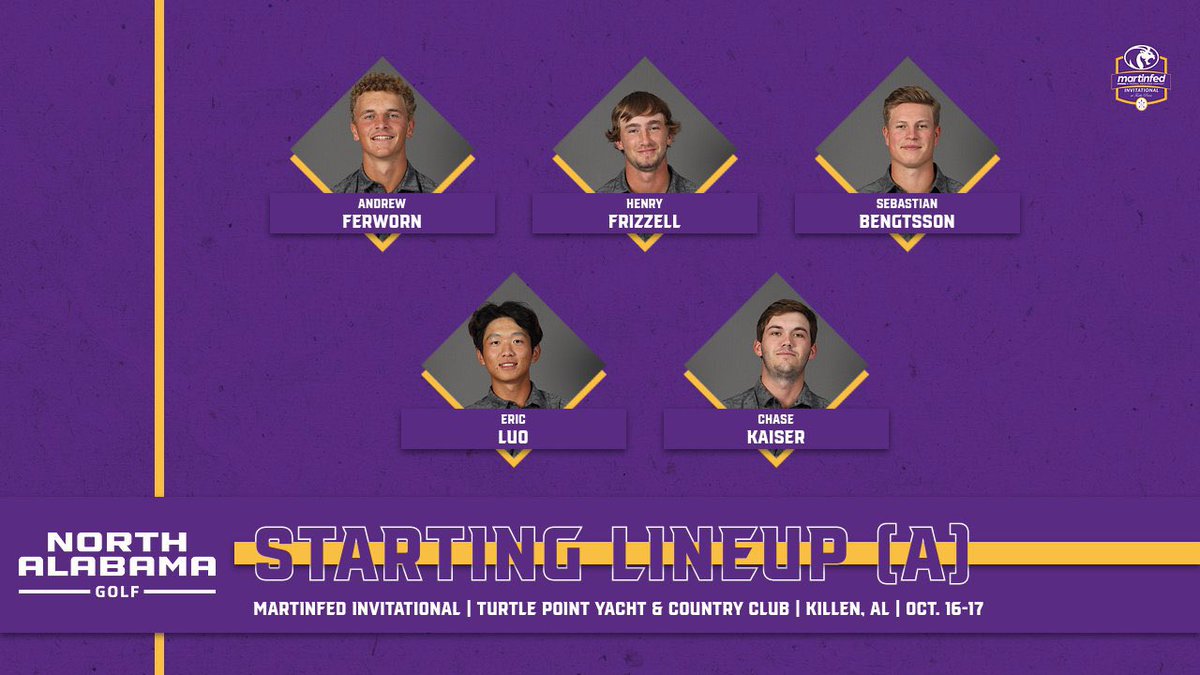 UNAgolf's tweet photo. Who’s ready for some golf in The Shoals 👋 

🏌️‍♂️ MartinFed Invitational
📍 Killen, Ala.
⛳️ Turtle Point
🤔 https://t.co/yeMXaRbISC
📊 https://t.co/Mz6qAy4eG3

#RoarLions 🦁 https://t.co/EI43K6s25A