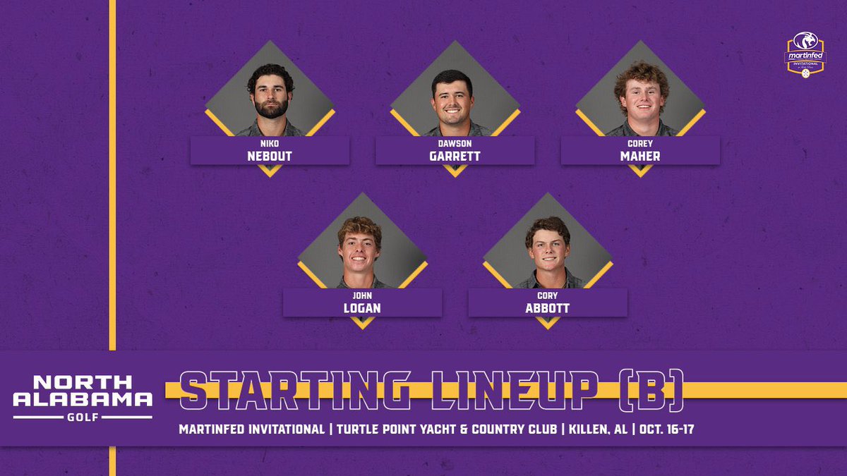 UNAgolf's tweet photo. Who’s ready for some golf in The Shoals 👋 

🏌️‍♂️ MartinFed Invitational
📍 Killen, Ala.
⛳️ Turtle Point
🤔 https://t.co/yeMXaRbISC
📊 https://t.co/Mz6qAy4eG3

#RoarLions 🦁 https://t.co/EI43K6s25A
