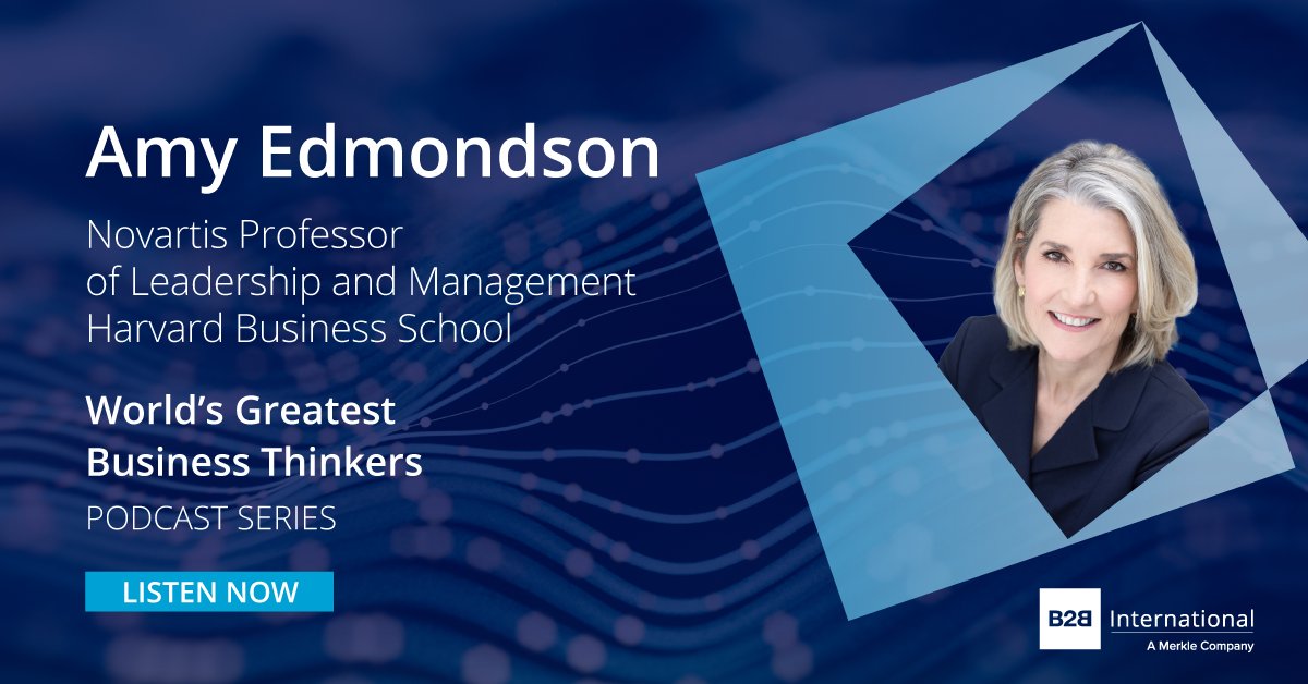 B2B International (@b2b_insight) on Twitter photo 🎙 New podcast episode! 🎙
Ep3 of 'World's Greatest Business Thinkers' sees <a href="/AmyCEdmondson/">Amy Edmondson</a>, Novartis Professor of Leadership & Management at Harvard Business School, join for a conversation on how to think, discuss, & practice failure wisely.
Listen 👉 b2bint.nl/greatestbusine… 🎙 New podcast episode! 🎙
Ep3 of 'World's Greatest Business Thinkers' sees <a href="/AmyCEdmondson/">Amy Edmondson</a>, Novartis Professor of Leadership & Management at Harvard Business School, join for a conversation on how to think, discuss, & practice failure wisely.
Listen 👉 b2bint.nl/greatestbusine…