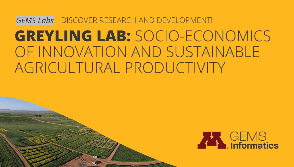 Explore Greyling SEISAP Lab's research in #sustainable agricultural productivity!

Our interdisciplinary team analyzes long-term trends in agriculture, focusing on R&amp;D, tech, climate, &amp; policy dynamics.

Join us in shaping the future of #agriculture!
gems.umn.edu/greyling-Lab-s…