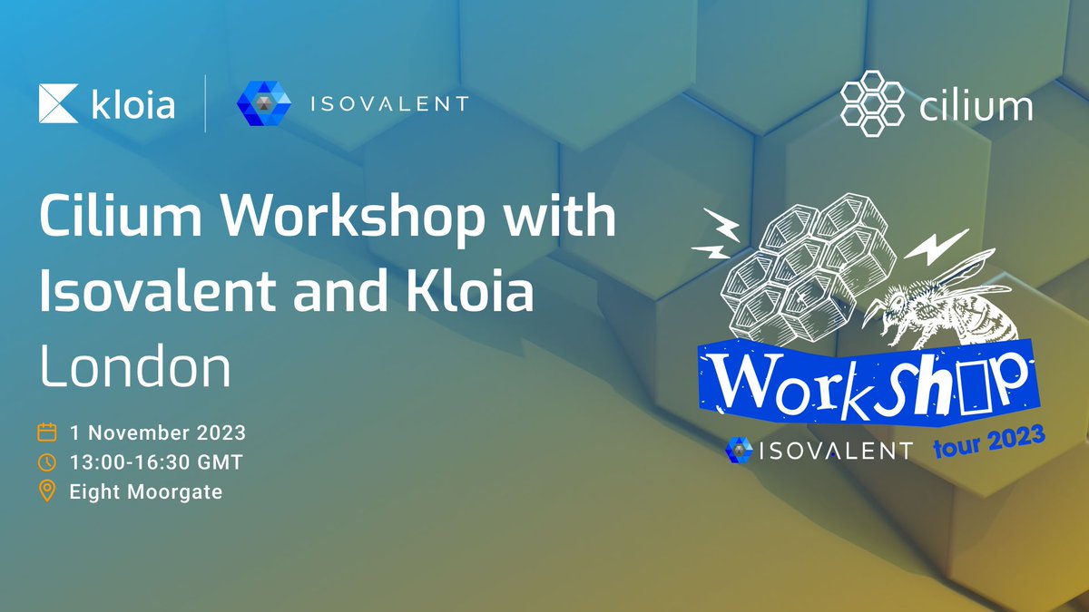 This is your opportunity to learn about Cilium from the source! 🚀 🚀 Join @‌isovalent and Kloia on Nov 1 for a free, hands-on workshop.👇 buff.ly/3tDoUNC #cilium #workshop #london