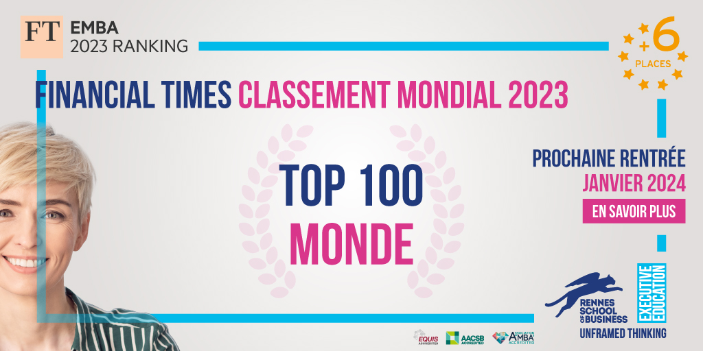 🎉L’Executive MBA (EMBA) de #Rennes_SB poursuit sa progression dans le prestigieux #palmarès mondial du <a href="/FinancialTimes/">Financial Times</a> et gagne 6 places ! Avec un gain de 14 places en 2 ans, ce classement confirme la dynamique du programme et sa reconnaissance au niveau international.