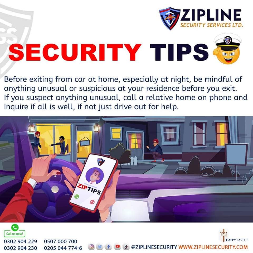 Your Security Tip for the week.

#securityservices #toycollector #newstoday #ViralNewsUpdate #viralreels #NSMQ30 #NSM2023 #FacebookReview #fightcoronavirus #fightagainstcoronavirus @ziplinesecurity @NSMQGhana