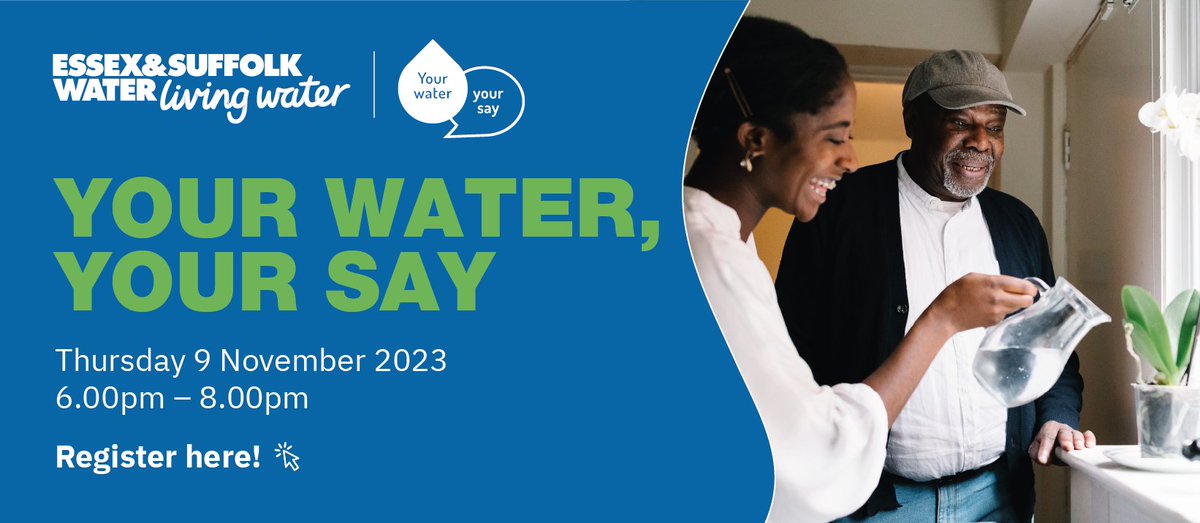 Join us online at our #yourwateryoursay online meeting on 9th November 2023 to find out more about our draft plans for 2025-30 and how customers have helped shape them 🌍 You will also have a chance to ask questions about the draft plan 💬 Register at - events.teams.microsoft.com/event/b2dd1b79…