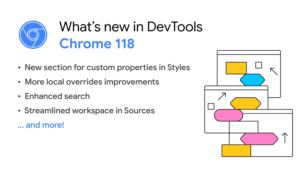 ChromeDevTools's tweet image. It's here! What's new in DevTools (Chrome 118)
🍋 Styles pane support CSS @property
😏 More local overrides improvements
🔎 Enhanced and faster search
📹 youtu.be/-dOYxJnRhxQ?si…
📜 developer.chrome.com/blog/new-in-de…