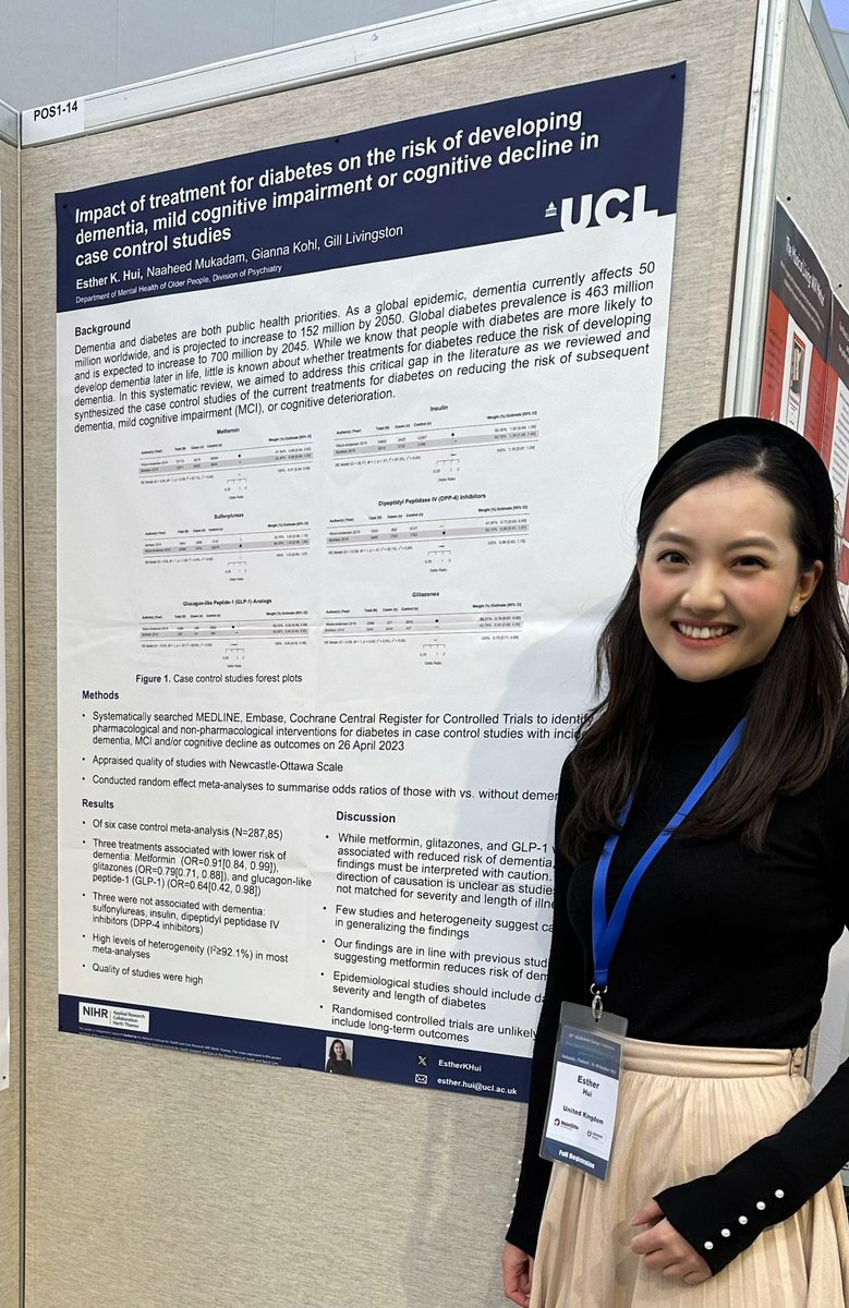 Check out my poster at #33AEC on the impact of treatments for diabetes on the risk of developing dementia, MCI/cognitive decline (POS1-14) @Gill_Livingston @Naaheed_Mukadam @GiannaJKohl