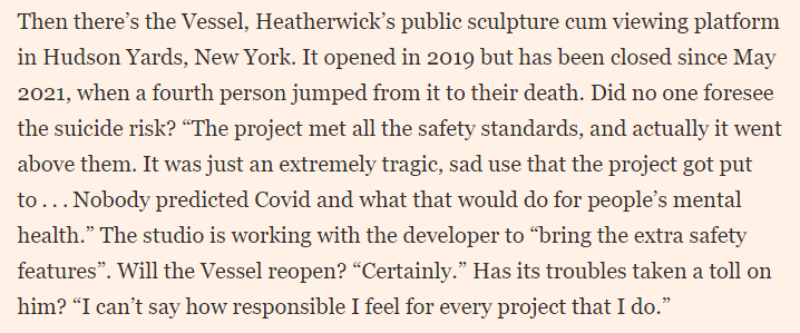 Will Jennings (@willjennings80) on Twitter photo just finding <a href="/henrymance/">Henry Mance</a>'s well written interview with Heatherwick. This stopped me in my reading tracks. just finding <a href="/henrymance/">Henry Mance</a>'s well written interview with Heatherwick. This stopped me in my reading tracks.