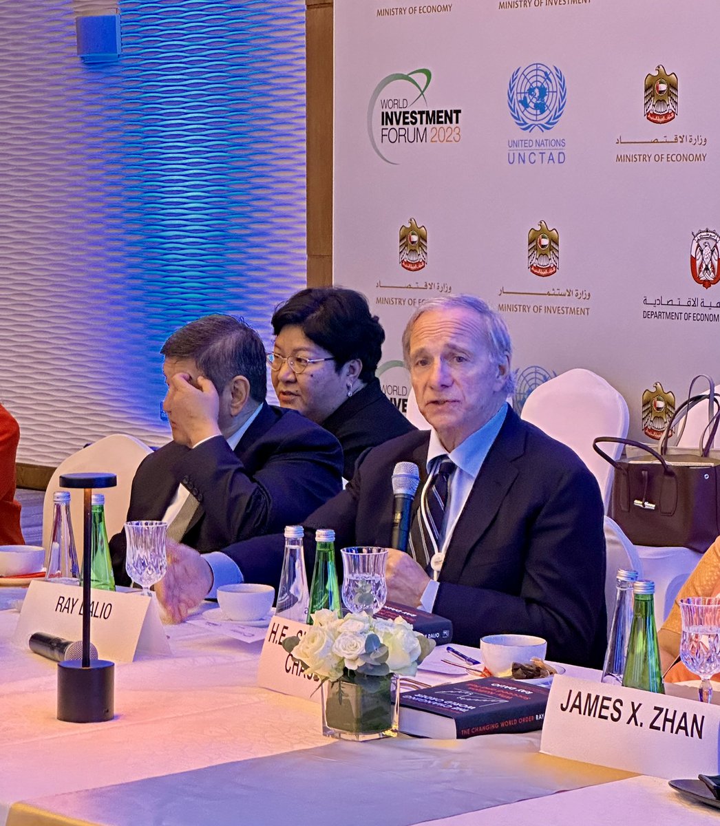 AngieOTang's tweet photo. @UNCTAD 8th World Investment Forum in #AbuDhabi features @RayDalio insights on world order forces that impact investment in #sustainable development #SDG https://t.co/MBkOIB6clp