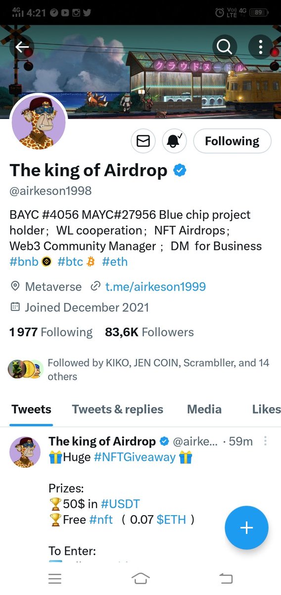 CryptoBuggy1's tweet photo. @airkeson1998 Done. https://t.co/qtBfQ7QqfB