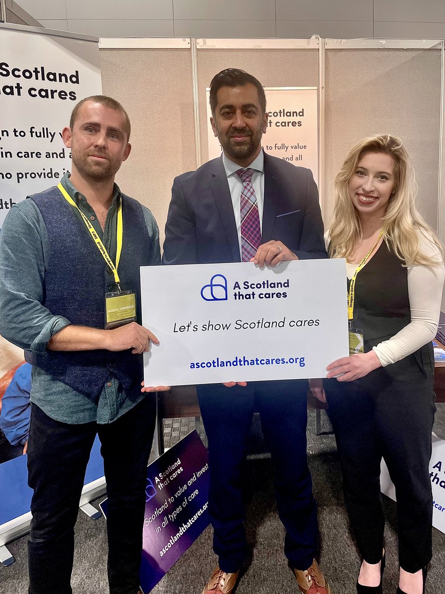 Thank you @HumzaYousaf for speaking to us about the Scotland That Cares campaign. 

We need leadership like Humza to recognize the vital and valuable role that the care sector plays within our communities. #SNP23 #ScotlandCares