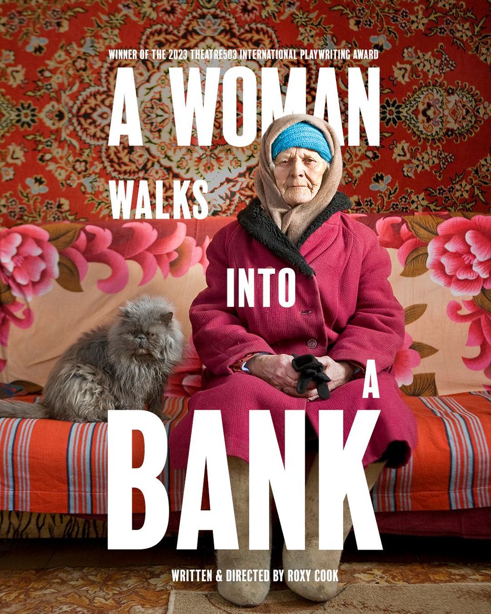 It's time to reveal the artwork for the A WOMAN WALKS INTO A BANK, written and directed by Roxy Cook (<a href="/roxyjoycook/">Roxy Cook</a>), the winner of the 2023 Theatre503 International Playwriting Award!

📸 Frank Herfort
🖼️ Double Slice
📅 21 Nov - 9 Dec
🎟️ buff.ly/3SgV63F