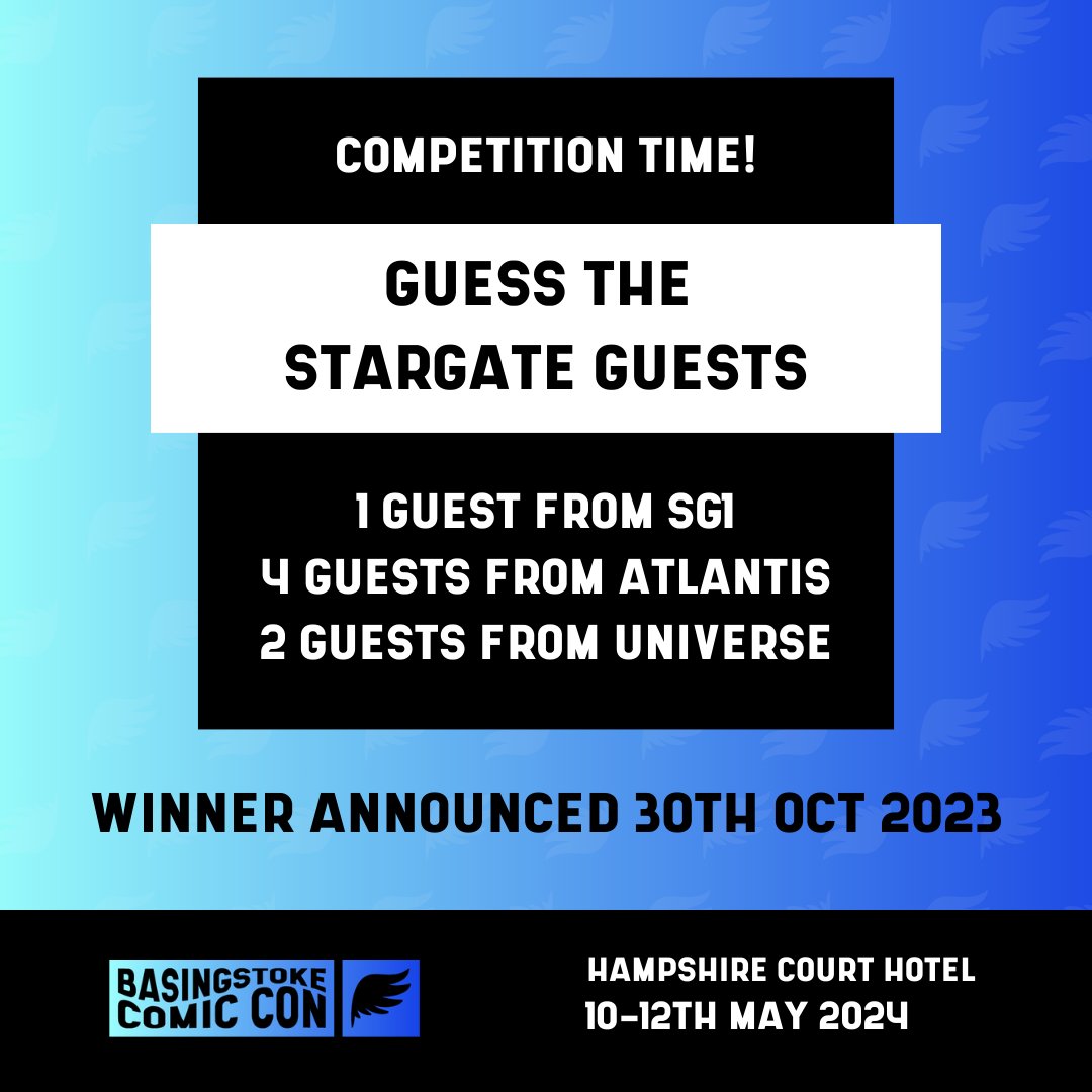 Comp Time 💥⭐️

The first person to guess all seven Stargate guests will win a photo with one guest from each show. That's three single photos with a guest from Stargate SG1, Stargate Atlantis, and Stargate Universe.

Get guessing!! 

#comiccon2024