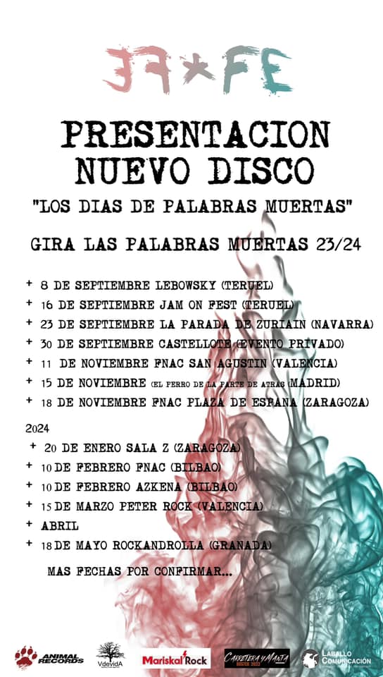 La banda turolense <a href="/ROCKEFFE/">EFFE</a>, publica su nuevo álbum "LOS DÍAS DE PALABRAS MUERTAS", donde recordamos las colaboraciones de Kutxi Romero (Marea), Ramoncín y Jerry (Cuatro Madres). Grabado en estudios R5 por KOLIBRI (MAREA).
YA EN PLATAFORMAS DIGITALES! 
musicadders.ffm.to/losdiasdepalab…