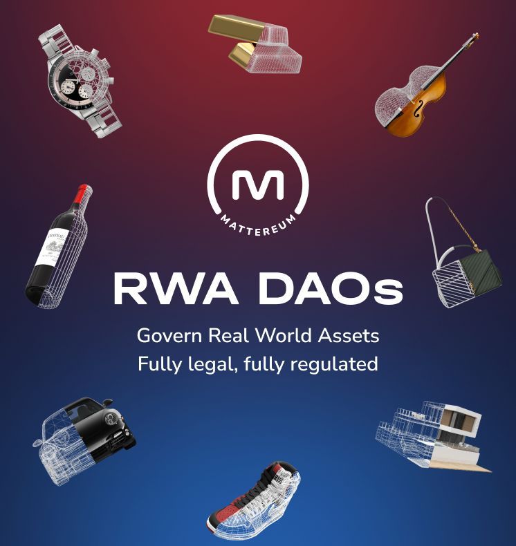 mattereum's tweet image. Just one of the new functionalities that Mattereum&apos;s infrastructure brings is the ability to form DAOs around Real World Assets.

#rwa #fractionalization #dao