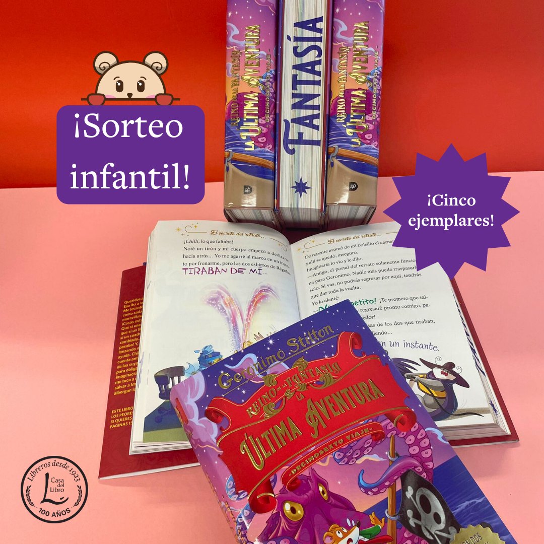 Casa del Libro (@casadellibro) on Twitter photo 🐀SORTEO🐀
Tenemos 5 ejemplares de...
✨Reino de la Fantasía. La última aventura. Decimosexto viaje✨ ¡De Geronimo Stilton!
PARTICIPA
✅ Síguenos
❤️ Me gusta
🔁 Repostea, comparte este post.
🗓️ El 23/10 haremos el sorteo mediante EasyPromos.
🇪🇸 Válido para España
<a href="/EdDestino/">Ediciones Destino</a> 🐀SORTEO🐀
Tenemos 5 ejemplares de...
✨Reino de la Fantasía. La última aventura. Decimosexto viaje✨ ¡De Geronimo Stilton!
PARTICIPA
✅ Síguenos
❤️ Me gusta
🔁 Repostea, comparte este post.
🗓️ El 23/10 haremos el sorteo mediante EasyPromos.
🇪🇸 Válido para España
<a href="/EdDestino/">Ediciones Destino</a>