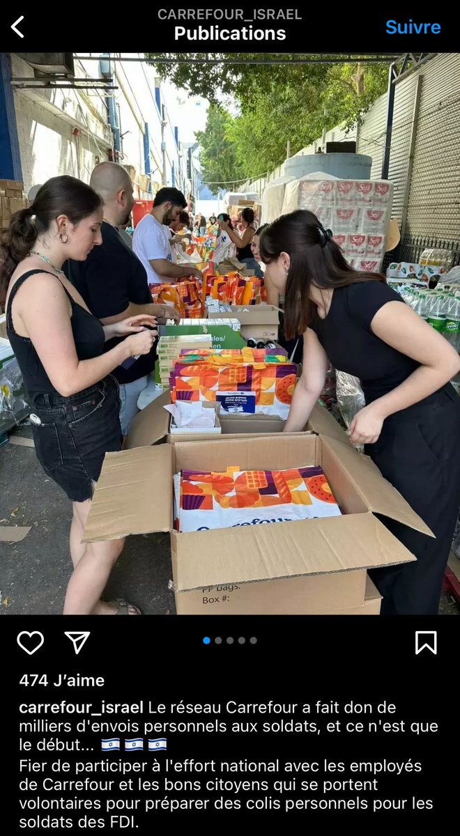 Arab_Intel's tweet photo. 🇮🇱🇫🇷 | La branche israélienne du géant français Carrefour annonce un don de « milliers d’envois personnel » aux soldats israéliens en ajoutant que « ce n’est que le début ». https://t.co/EhwvNXHbwu
